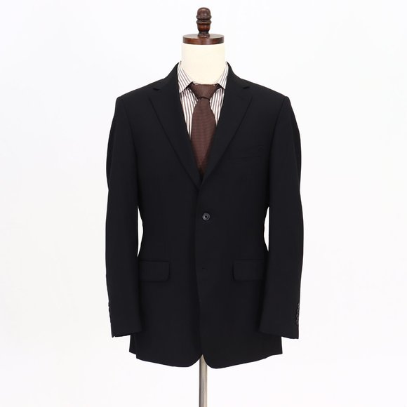 Jos. A. Bank 40L Black Solid 2-Button Sport Coat Blazer Jacket V881 - Picture 1 of 11